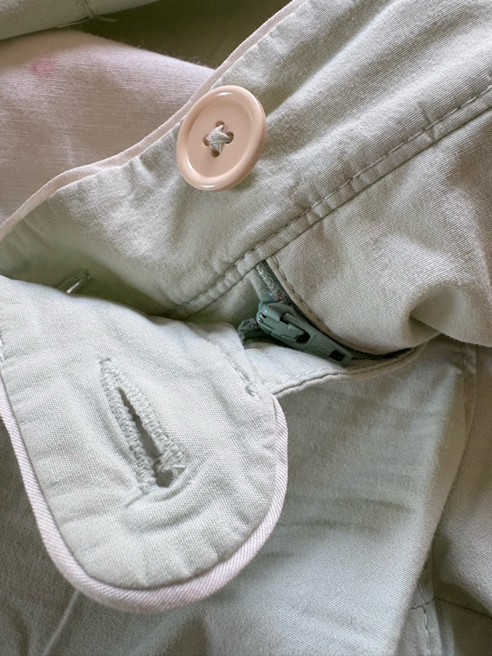 Anthropologie Elevenses Sea Foam Green Wide-Leg Cropped Pants Low Rise Y2K Sz 10 - Picture 10 of 13